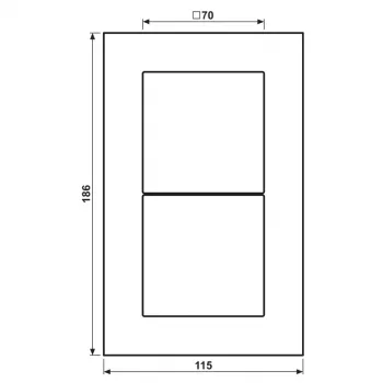JUNG LSP 982 GLAS γυάλινο πλαίσιο 2 θέσεων, LS PLUS, 115 x 186 x 11 mm