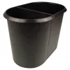 HELIT the double Καλάθι Αχρήστων, Οβάλ, 20 L, Μαύρο, PE, Χωρίς Καπάκι, Μέρος 1 (H6103795)