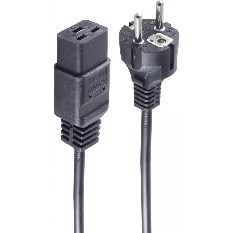 SHIVERPEAKS Basic Καλώδιο Τροφοδοσίας Schuko σε IEC C19, 3 m, 16 A, Μαύρο BS60015-S
