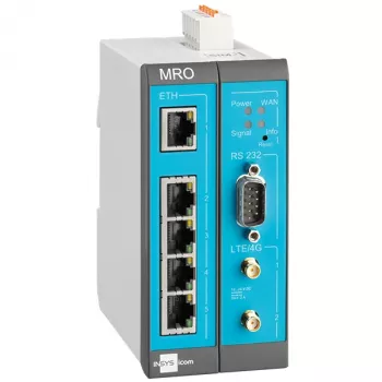 INSYS MoRoS icom MRO-L210 Industrial LTE Router, Ethernet WAN, 2x 10/100 Ethernet, μπλε/γκρι/λευκό 10019403