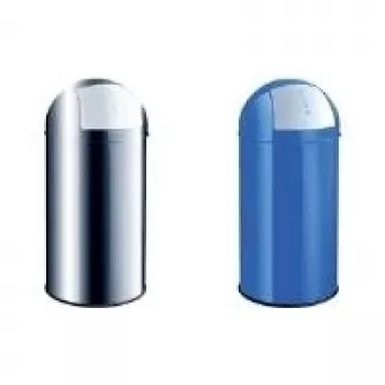 HELIT H2401495 50L μαύρος στρογγυλός χαλύβδινος κάδος απορριμμάτων με καπάκι ταλάντωσης