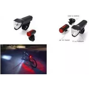 FISCHER Σετ φωτισμού LED ποδηλάτου TWIN, 50/25/15 Lux μπροστινό φως, επαναφορτιζόμενο USB, εγκεκριμένο StVZO 50428