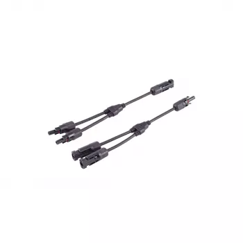 SHIVERPEAKS PV4 Σετ καλωδίων T-adaptor, 2-σε-1, 4 mm², μαύρο, 30 cm BS02-21032