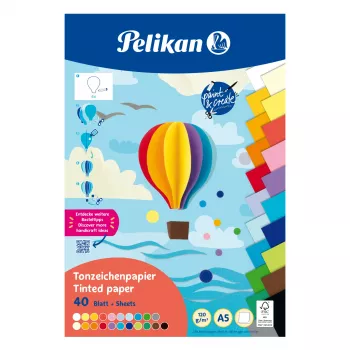 Pelikan Πολύχρωμο μπλοκ χαρτονιού DIN A5, 40 φύλλα, 120 g/m², 21 χρώματα, κολλημένο στο πάνω μέρος 300002259