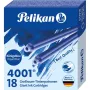 Pelikan 4001 GTP/18 βασιλικού μπλε τυπικές μεγάλες φύσιγγες μελάνης, συσκευασία 18 τεμ. 300735