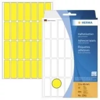 HERMA 2361 Κίτρινες ματ μόνιμες αυτοκόλλητες ετικέτες χαρτιού, 13 x 40 mm, 896 ετικέτες (32 φύλλα x 28)