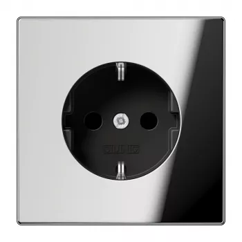 JUNG GCR1520KI Πρίζα Schuko, CEE 7/3, χρώμιο, μέταλλο, χωνευτή, 16 A, 250 V