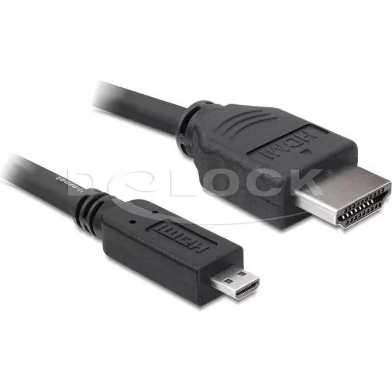 DeLOCK καλώδιο HDMI σε Micro-HDMI 2 m, 32 AWG, High Speed με Ethernet, 4K 82664