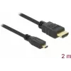 DeLOCK καλώδιο HDMI σε Micro-HDMI 2 m, 32 AWG, High Speed με Ethernet, 4K 82664