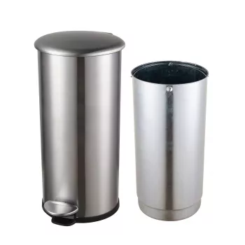 HELIT the zinc ποδοκίνητος κάδος απορριμμάτων 12 L ασημί ανοξείδωτο ατσάλι στρογγυλός Soft-Close H2406500