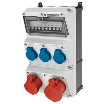 MENNEKES AMAXX 930011 επιτοίχιος συνδυασμός πριζών, 63 A, IP44, γκρι