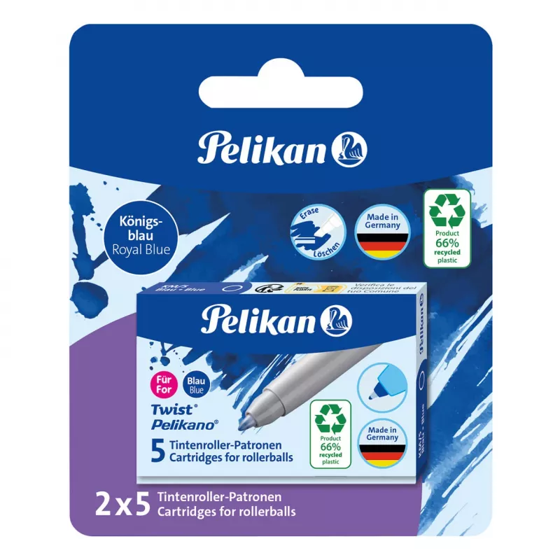 Pelikan μελανοταινίες rollerball συσκευασία 5 τεμ. μπλε (824705)