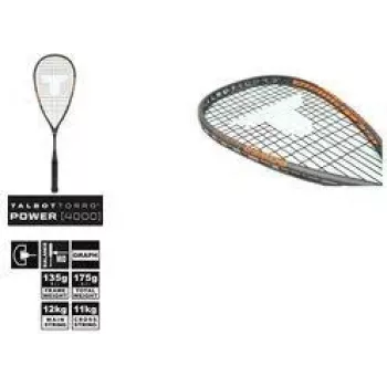 TALBOT TORRO Power 4000 ρακέτα squash, μαύρο/πορτοκαλί, ισορροπημένη επιθετική, κατασκευή Y 251004