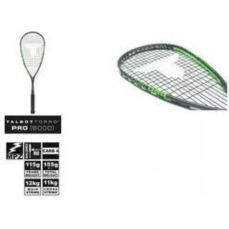 TALBOT TORRO ρακέτα squash Pro 6000, μαύρο / πράσινο, επιθετική, κατασκευή Y, 1 τεμ. (251006)