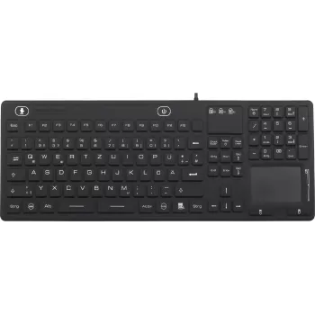 Renkforce IP68 βιομηχανικό πληκτρολόγιο USB με επιφάνεια αφής, μαύρο (iM-IKB110-BK)
