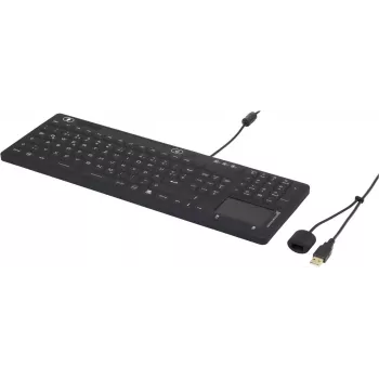 Renkforce IP68 βιομηχανικό πληκτρολόγιο USB με επιφάνεια αφής, μαύρο (iM-IKB110-BK)