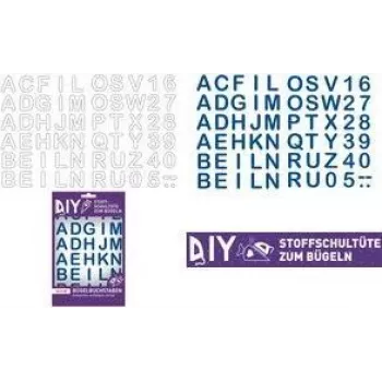 ROTH σιδερότυπα γράμματα για DIY υφασμάτινη σχολική τσάντα, λευκό, αλφάβητο A-Z, φύλλο 150 x 210 mm, 1 φύλλο 658116