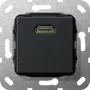 Gira System 55 μονάδα HDMI, 1 θέσης, HDMI Type-A υποδοχή θηλυκή σε υποδοχή θηλυκή, μαύρο 566910