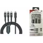 IWH Καλώδιο φόρτισης USB USB-C, Micro-USB, Apple Lightning, 1,2 m, μαύρο 019057