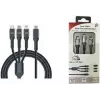 IWH Καλώδιο φόρτισης USB USB-C, Micro-USB, Apple Lightning, 1,2 m, μαύρο 019057