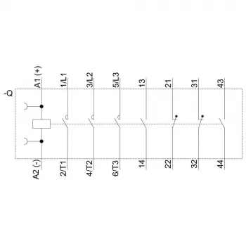 SIEMENS SIRIUS 3RT2 Ρελέ ισχύος 5,5 kW 400 V 12 A 24 V DC 2NO+2NC βιδωτοί ακροδέκτες 3RT20171BB443MA0