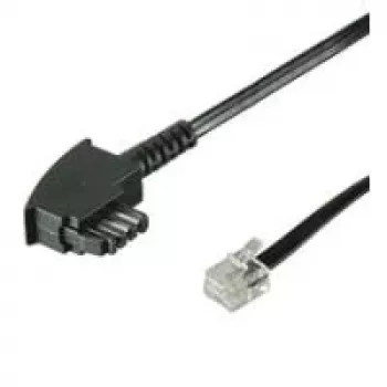 Wentronic Goobay Καλώδιο σύνδεσης TAE-F Universal Pin-Out, μαύρο, 10 m - βύσμα αρσενικό TAE-F σε βύσμα αρσενικό RJ11/RJ14 (6P4C) 68537