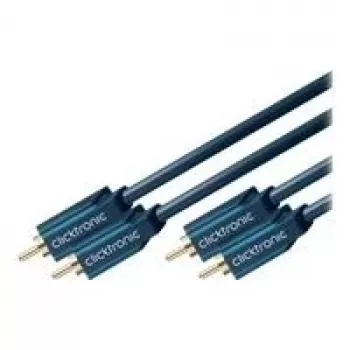 ClickTronic Casual Series Καλώδιο ήχου RCA 2x βύσμα αρσενικό RCA σε 2x βύσμα αρσενικό RCA 10m διπλά θωρακισμένο ομοαξονικό μαύρο