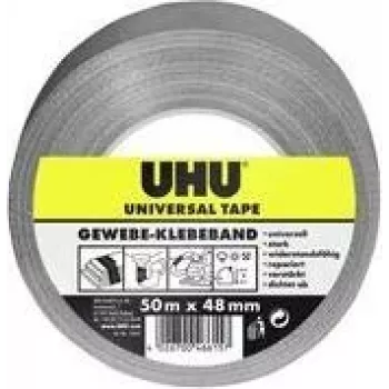 UHU Καθολική ταινία υφασμάτινη, 48 mm x 50 m, γκρι, εξαιρετικά ισχυρή, με επικάλυψη πολυεστέρα, 1 ρολό 46615