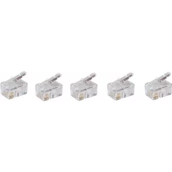SHIVERPEAKS BASIC-S Αρθρωτό βύσμα RJ10 4P4C, μη θωρακισμένο, επιχρυσωμένες επαφές, διαφανές, 1 τεμ. BS72039-5