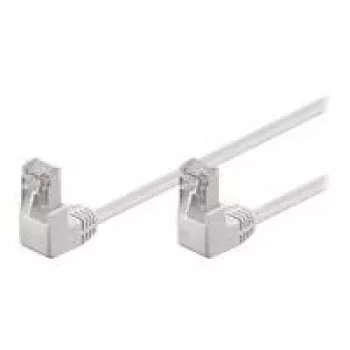 Wentronic Goobay CAT 5e Καλώδιο Patch 2x 90° γωνιακό, F/UTP, Λευκό, 1 m - CCA αλουμίνιο επικαλυμμένο με χαλκό, 2x RJ45 90° (8P8C) 96062