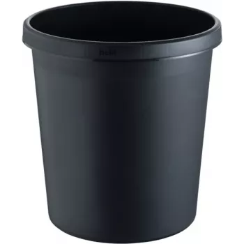 helit H6105895 Στρογγυλός πλαστικός κάδος απορριμμάτων 18L Μαύρος 31x32cm