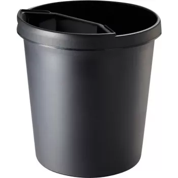 helit H6105895 Στρογγυλός πλαστικός κάδος απορριμμάτων 18L Μαύρος 31x32cm