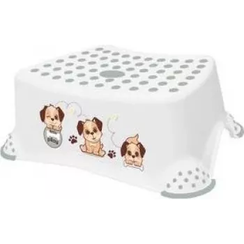 keeeper Παιδικό σκαμπό Tomek Dogs, λευκό, 80 kg φορτίο, αντιολισθητική επιφάνεια και πόδια 1864210034400