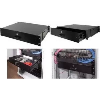 LogiLink συρτάρι ράφι 19 ιντσών 2U κλειδωμένο μαύρο (SF164B)