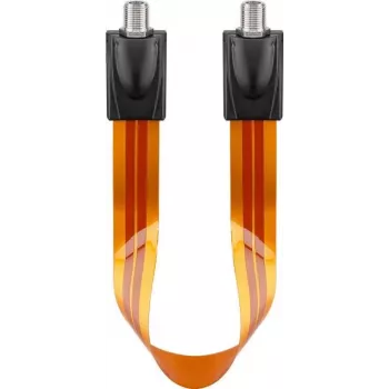 Wentronic Goobay καλώδιο διέλευσης παραθύρου SAT, εξαιρετικά επίπεδο 0,3 mm, καφέ-μαύρο, 0,3 m, υποδοχή F σε υποδοχή F 67244