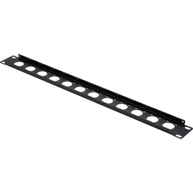 Renkforce 19 ίντσες 1 HE Πρόσοψη patch panel 12 θυρών για υποδοχές XLR/USB/BNC, μαύρο (RF-7116962)