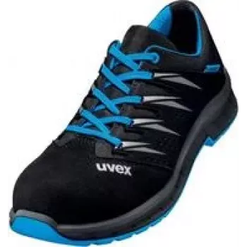 Uvex 69373 Unisex Παπούτσια ασφαλείας S1 P SRC, Microvelour, ενδιάμεση σόλα χάλυβα, προστασία δακτύλων Composite, μαύρο/μπλε, μέγεθος 43 6937343