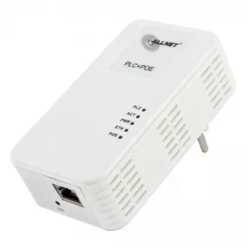 ALLNET ALL1681203-CH Powerline 1200 Mbps Gigabit PoE+ γέφυρα με ενσωματωμένη πρίζα
