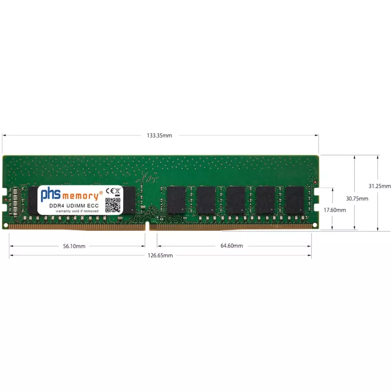 PHS-memory 8GB DDR4 ECC UDIMM 3200MHz PC4-25600E RAM για MSI D3030b SP540101