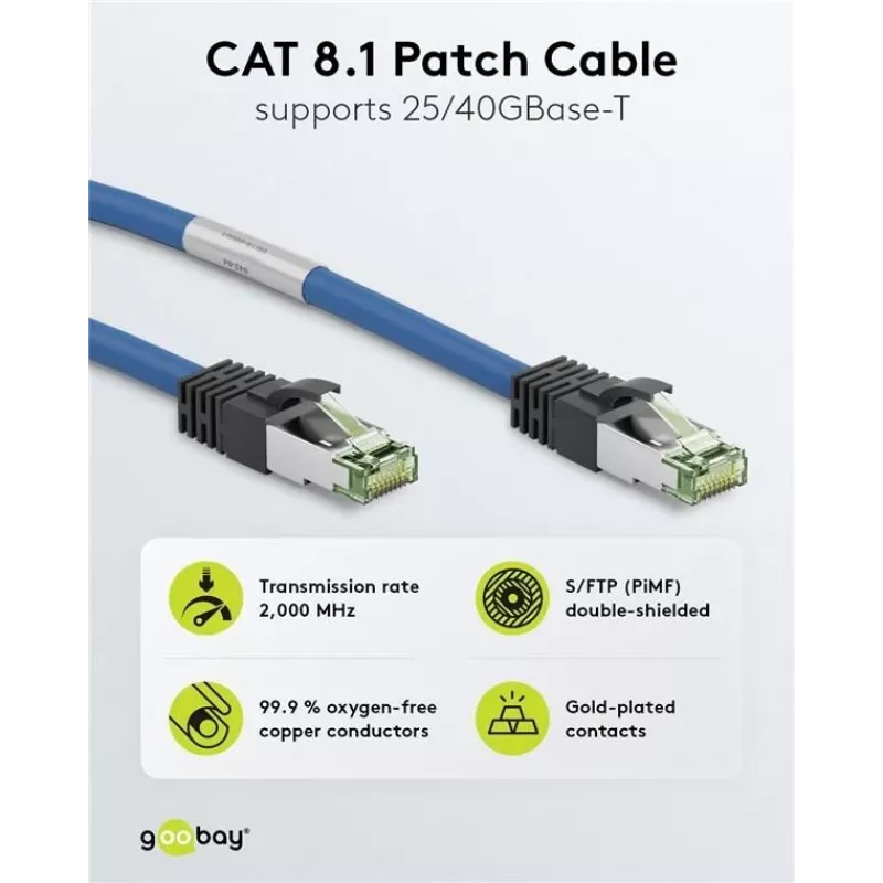 Wentronic Goobay 45661 Cat8.1 S/FTP καλώδιο δικτύου 3m μπλε
