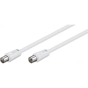 Wentronic Goobay καλώδιο κεραίας, 100% θωρακισμένο, λευκό, 1,5 m - βύσμα αρσενικό ομοαξονικό σε υποδοχή θηλυκή ομοαξονική (50717)