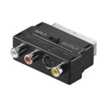 Wentronic AVK 196 SCART σε 3x RCA + S-Video αντάπτορας, βύσμα αρσενικό σε υποδοχή θηλυκή, μαύρο 50123