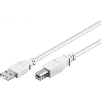 Wentronic 96186 καλώδιο USB 2.0, USB-A βύσμα αρσενικό σε USB-B βύσμα αρσενικό, 1,8 m, λευκό