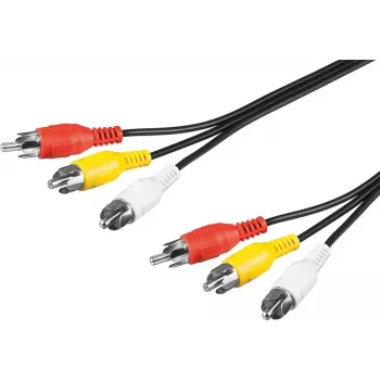 Wentronic AVK 354-300 3,0m 3x RCA βύσμα αρσενικό σε 3x RCA βύσμα αρσενικό καλώδιο AV - μαύρο 50382
