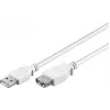 Wentronic καλώδιο επέκτασης USB 2.0 A βύσμα αρσενικό σε υποδοχή θηλυκή 5m λευκό 96288