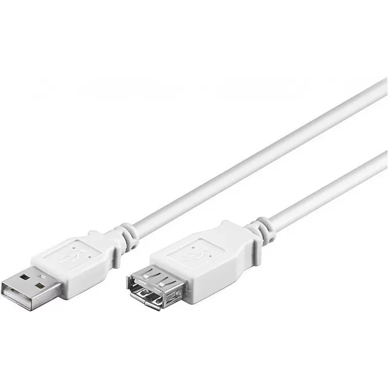 Wentronic καλώδιο επέκτασης USB 2.0 A βύσμα αρσενικό σε υποδοχή θηλυκή 5m λευκό 96288