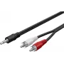 Wentronic Goobay 3,5 mm jack σε 2x RCA καλώδιο αντάπτορα, 20 m, μαύρο 50779