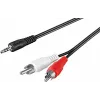 Wentronic Goobay 3,5 mm jack σε 2x RCA καλώδιο αντάπτορα, 20 m, μαύρο 50779