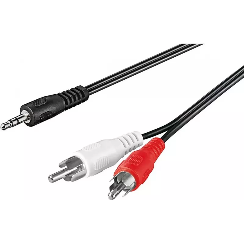 Wentronic Goobay 3,5 mm jack σε 2x RCA καλώδιο αντάπτορα, 20 m, μαύρο 50779