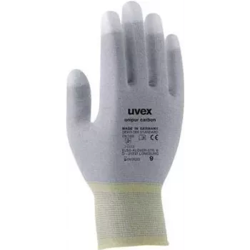 Uvex Unipur Carbon γάντια προστασίας πλεκτά νάιλον, παλάμη και ακροδάχτυλα με επίστρωση PU, ESD-safe, μέγεθος 8 6055608